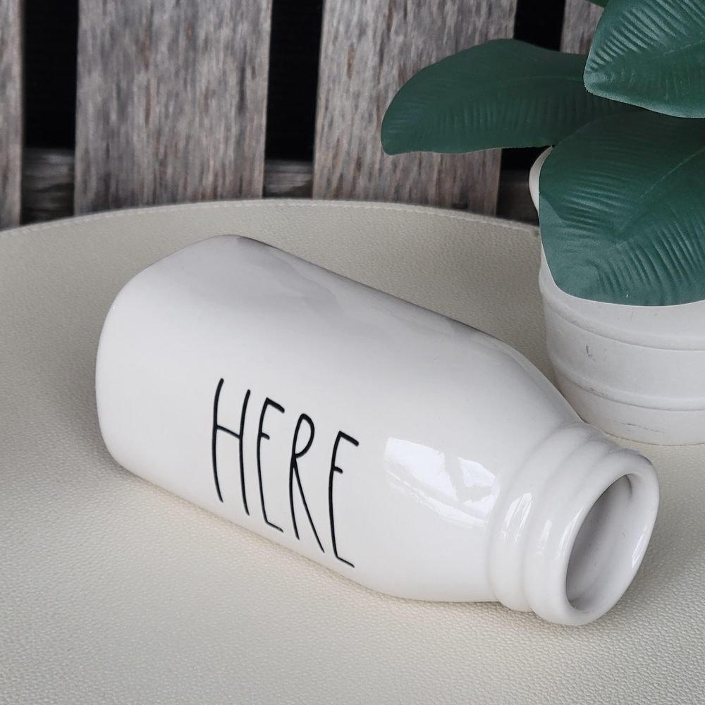 Rae Dunn White Ceramic Milk Bottle -HERE - Picture 4 of 7